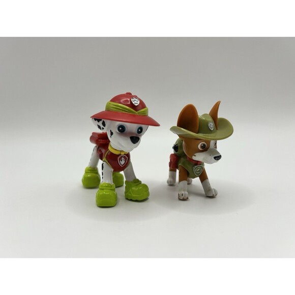 Paw Patrol Figures Tracker + Marshall Jungle Rescue Replacement Toy Figure Lot - Picture 8 of 11